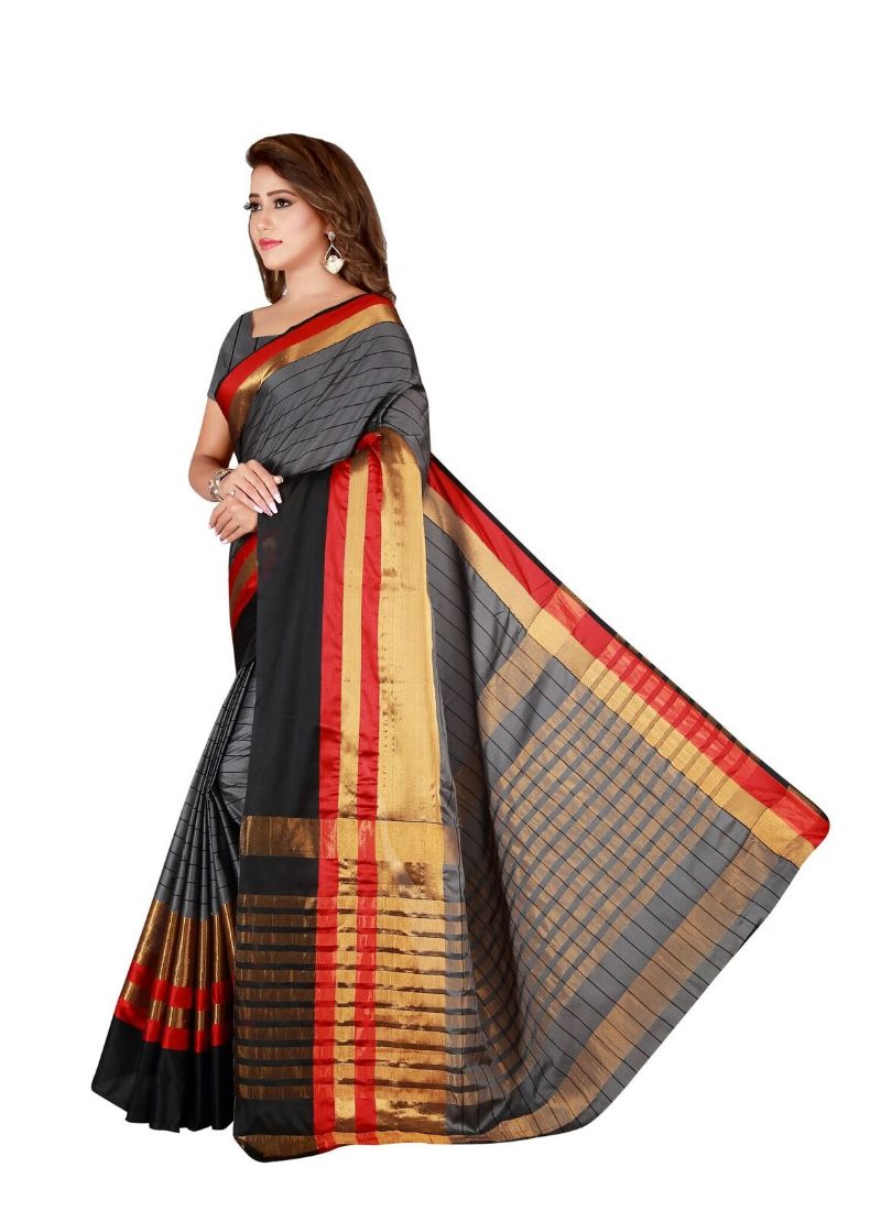 Women's Cotton Blend Saree with Blouse