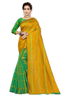 Women's Polyester Cotton Saree with Blouse